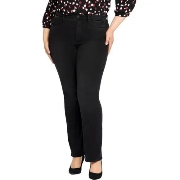 NYDJ Black Jeans 16 Barbara High Waist Stretch Bootcut Pants - Picture 1 of 11
